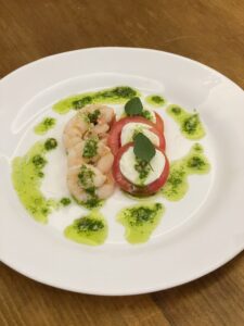 caprese di gamberi